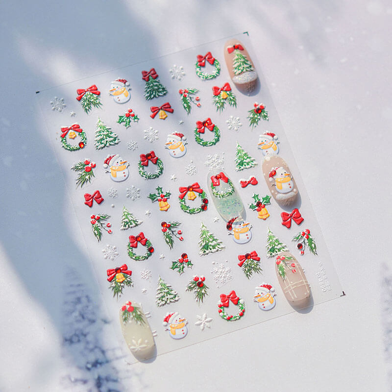 Christmas Tree Nail Stickers, Snowman Nail Stickers, Winter Nail Decals, Christmas Stickers, Winter Nail Art, Snowman Nail Decals, DIY Nails