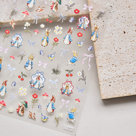Cute Bunny And Mushroom Nail Stickers-to4065-to4066