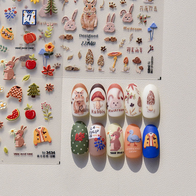 autumn cute nail stickers, nail art