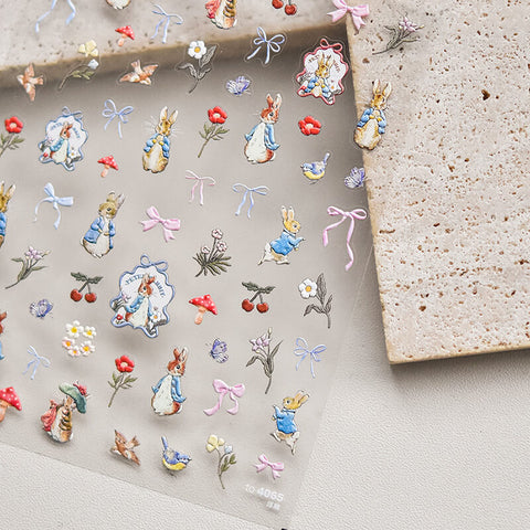 Cute Bunny And Mushroom Nail Stickers-to4065-to4066