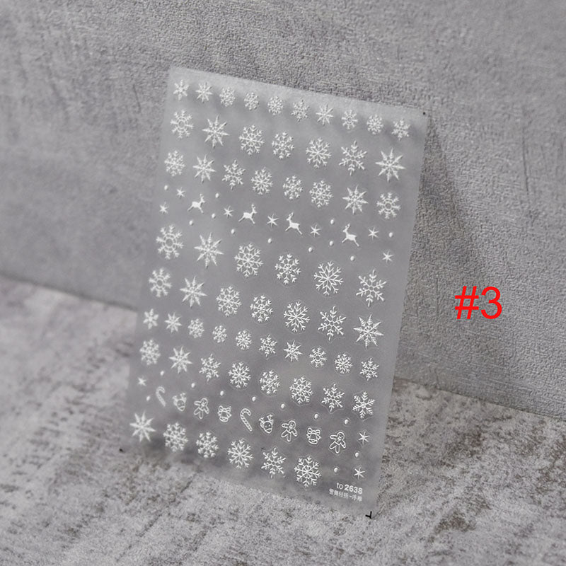 snow and christmas nail sticker, nail decal