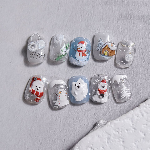 Winter Nail Stickers, Snowman Nail Stickers, Winter Nail Art Stickers, White Winter Nail Stickers, Snowman Nail Decals, Winter Manicure