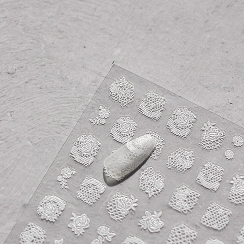 Lace Flower Nail Stickers - Elegant Floral Nail Art