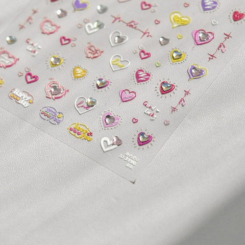 Kawaii heart nail sticker