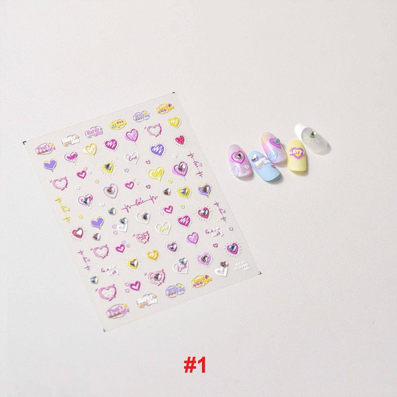 heart nail  decal