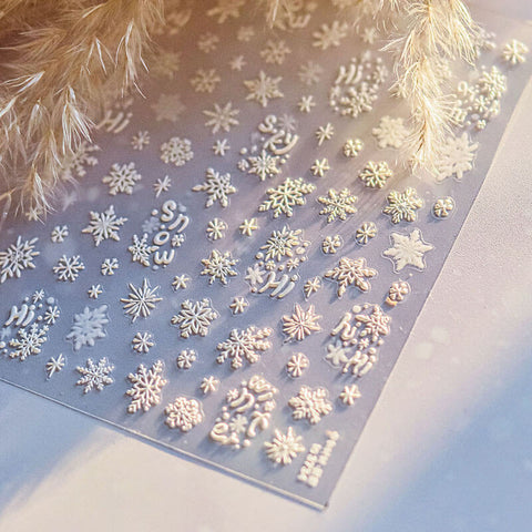 Winter Snowflake Nail Stickers, Gold&Silver Snowflake Nail Decals, Winter Nail Art Stickers