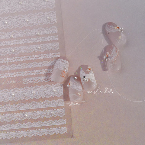 wedding lace nail design sticker