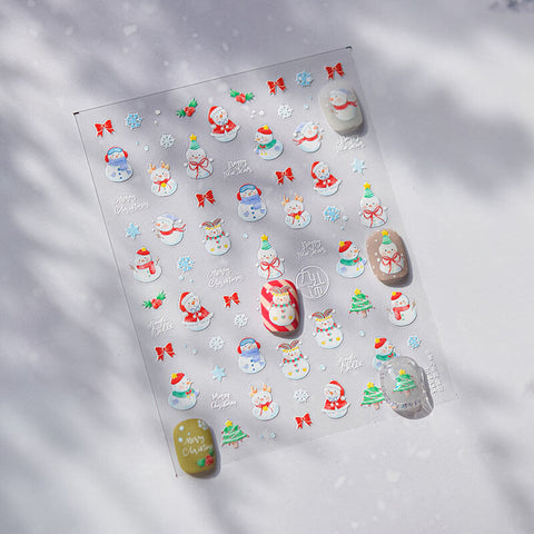 Winter Snowman Nail Stickers, Winter Nail Art Stickers, Winter Nail Decals, Snowman Stickers, Winter Stickers, Winter Nail Design, DIY Nails