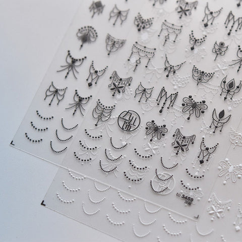Gold/Silver Dainty Butterfly And Flower Stickers, Gold/Silver Chain Nail Stickers, Nail Decals, Aesthetic Nail Decals, DIY Nails