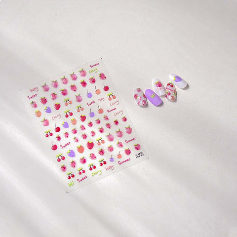 kawaii fruit nail stickers
