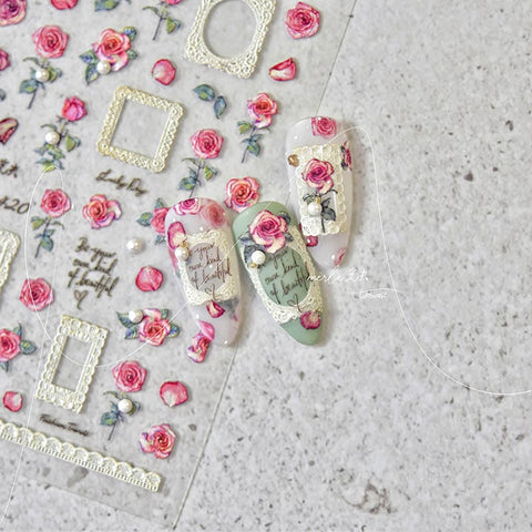 rose nail sticker