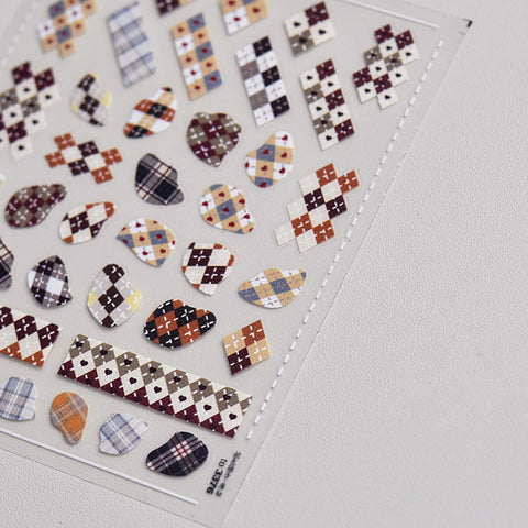 3d gingham nail wrap