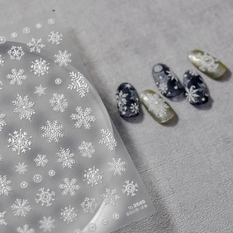 winter snow nail stickers