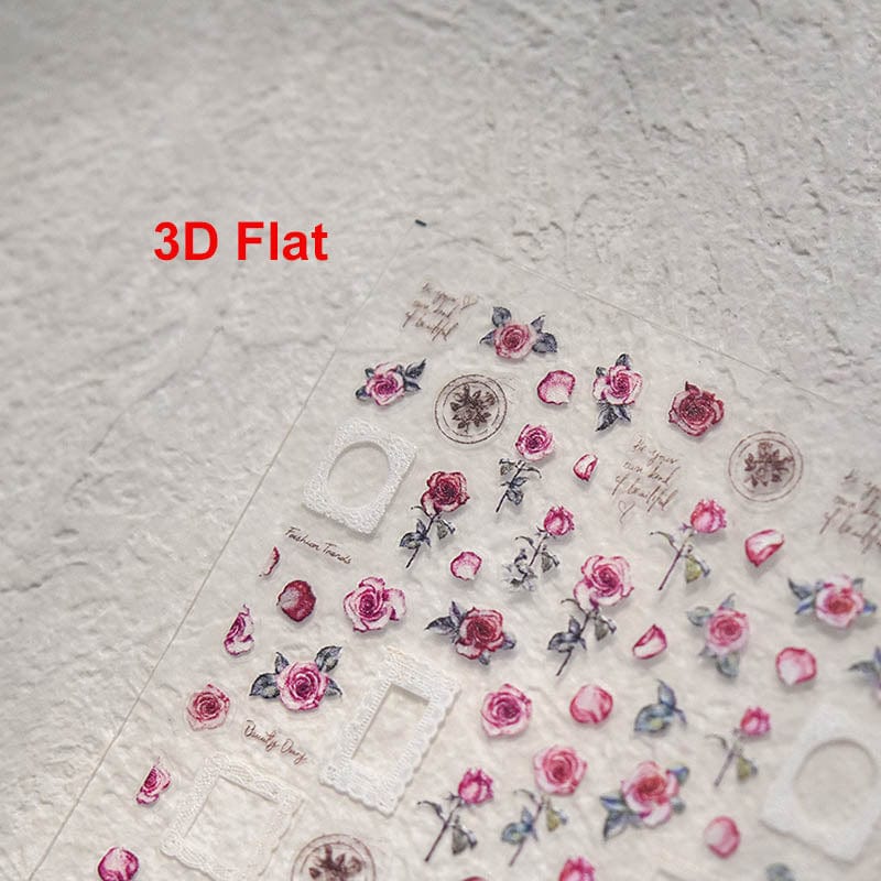 3d floral nail sticker