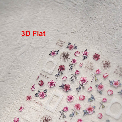 3d floral nail sticker