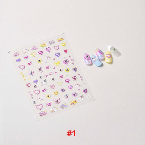 heart nail  decal