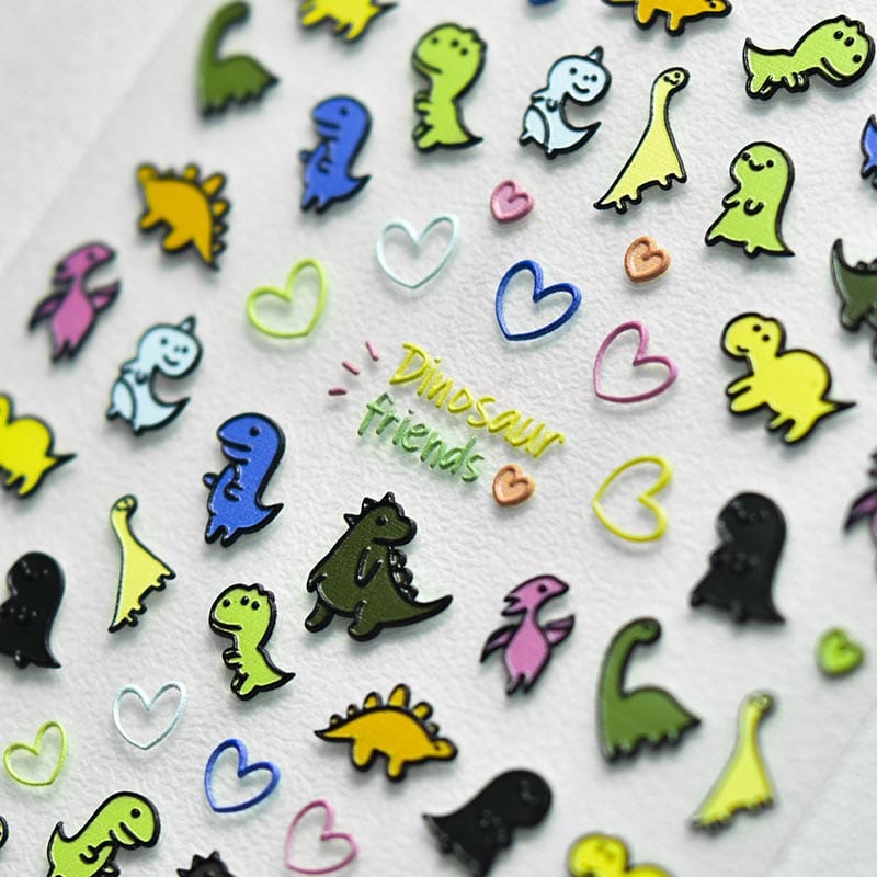 embossed dinosaur nail sticker