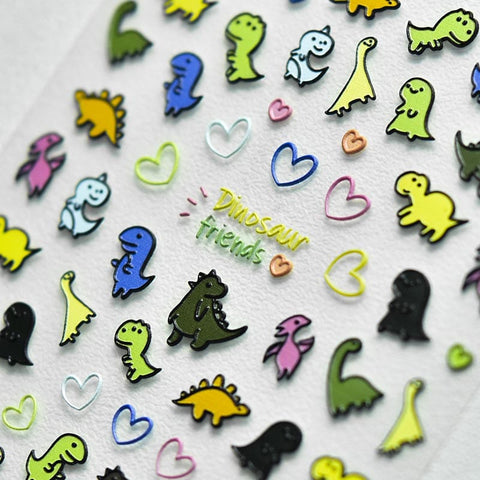 embossed dinosaur nail sticker