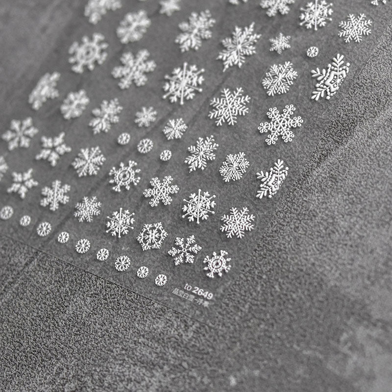 embossed snowflake nail sticker