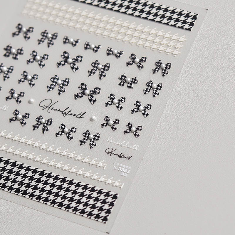 bowknot nail sticker with charm