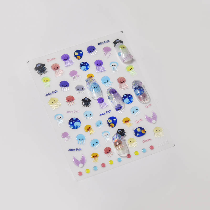 jelly fish nail art sticker