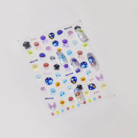 jelly fish nail art sticker