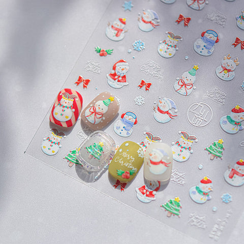 Winter Snowman Nail Stickers, Winter Nail Art Stickers, Winter Nail Decals, Snowman Stickers, Winter Stickers, Winter Nail Design, DIY Nails
