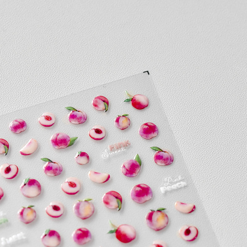 cute peach nail decal stickers