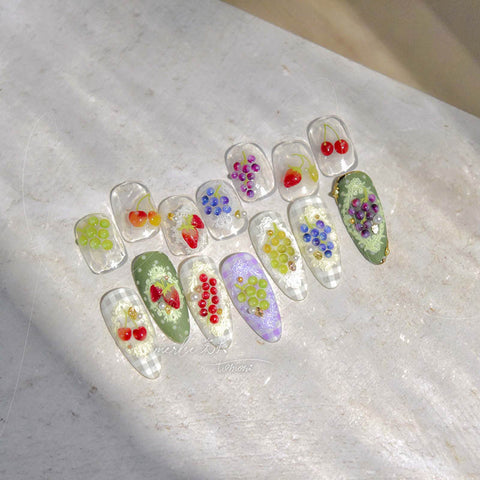 dainty fruit nail design art