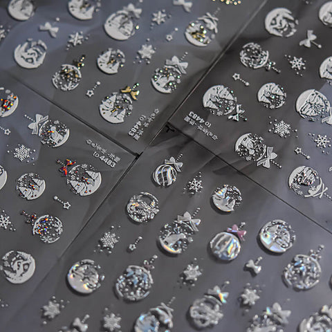 Winter Nail Stickers, Winter Snow Nail Decals, Snow Ball Nail Stickers, White Winter Nail Stickers, Nail Art, Snow Nail Design, DIY Nails