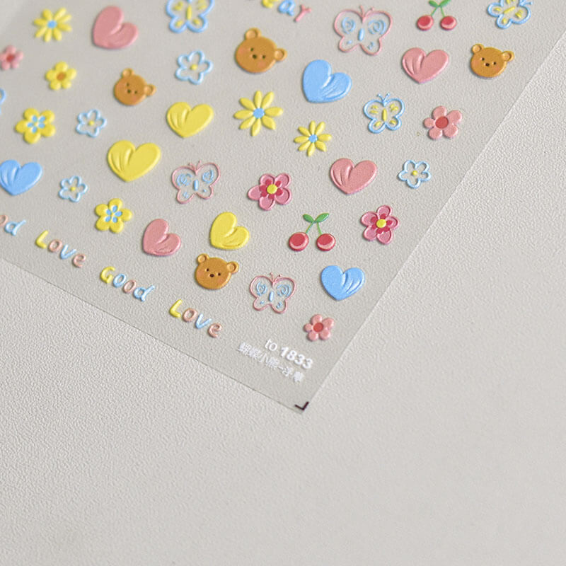 cute bear nail decal sticker