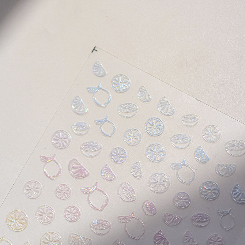 Shiny Lemon Nail Stickers - High-quality adhesive vinyl