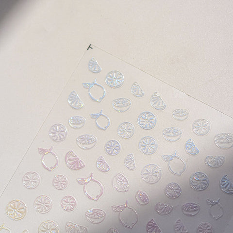 Shiny Lemon Nail Stickers - High-quality adhesive vinyl