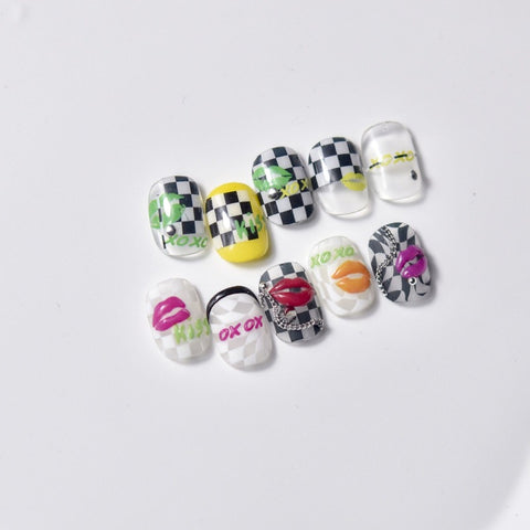 Lip Nail Stickers, Lip Nail Decals, 3D Nail Stickers, Nail Decal Art, Cute Nail Stickers, DIY Nails - [Nail Stickers]