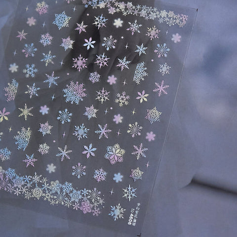 Winter Snowflake Nail Stickers, Winter Nail Decals, Winter Nail Art, Snowflake Stickers, Nail Design, 3D Snow Nail Stickers, DIY Nails