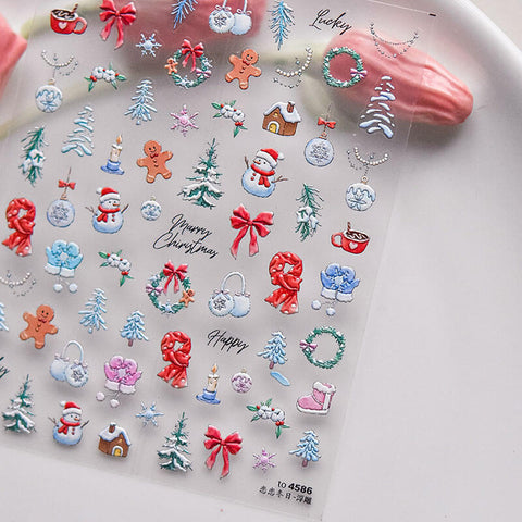 Christmas Nail Stickers, Winter Nail Stickers, Christmas Nail Art Stickers, Winter Nail Decals, Winter Manicure, DIY Nails, 3D Nail Stickers