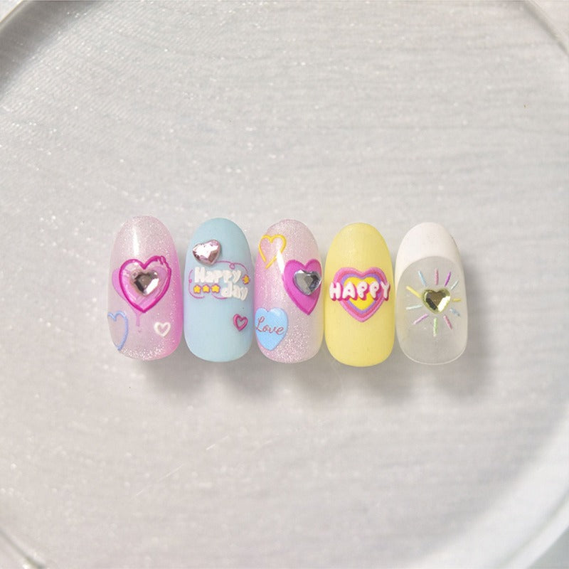 cute heart nail design
