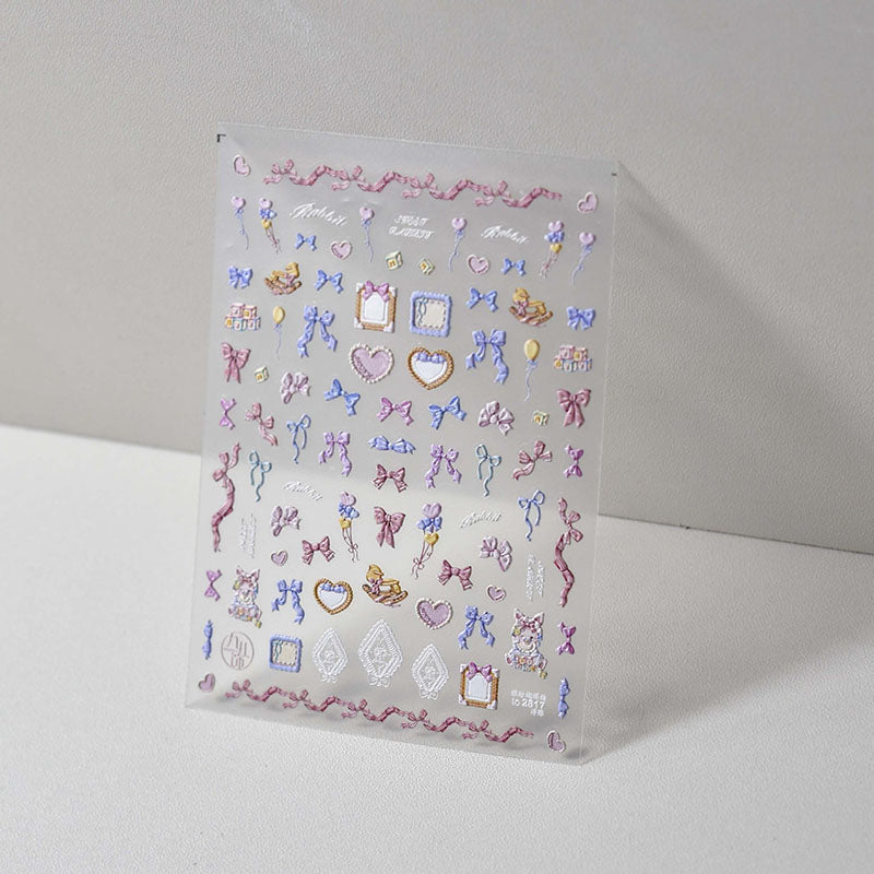 bowknot nail sticker, cute nail art