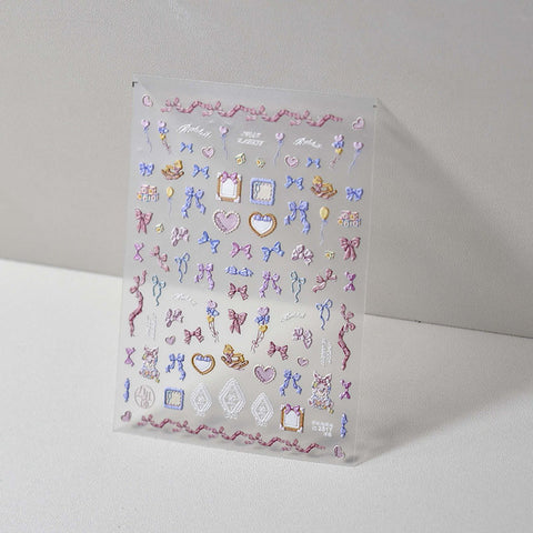 bowknot nail sticker, cute nail art