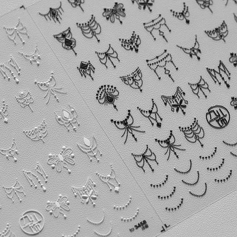 Gold/Silver Dainty Butterfly And Flower Stickers, Gold/Silver Chain Nail Stickers, Nail Decals, Aesthetic Nail Decals, DIY Nails