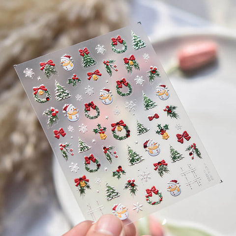 Christmas Tree Nail Stickers, Snowman Nail Stickers, Winter Nail Decals, Christmas Stickers, Winter Nail Art, Snowman Nail Decals, DIY Nails