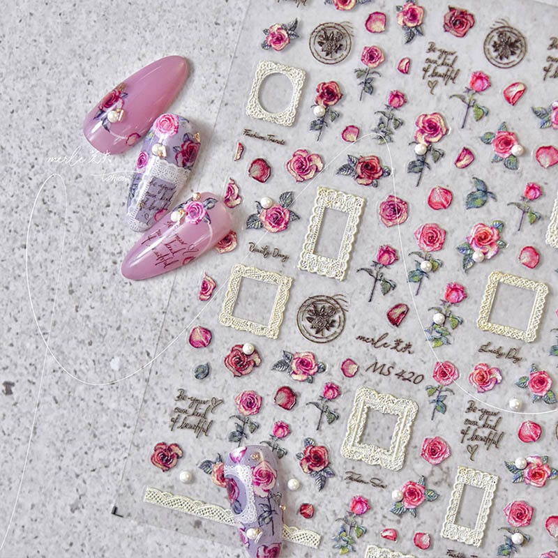 flower nail decals