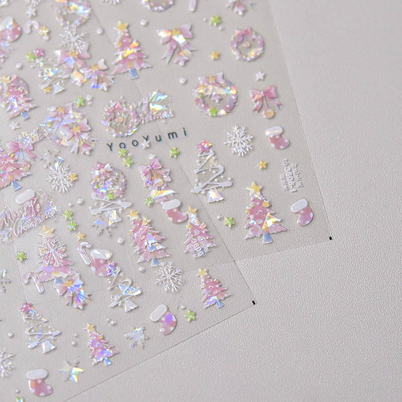 Shiny christmas tree nail stickers