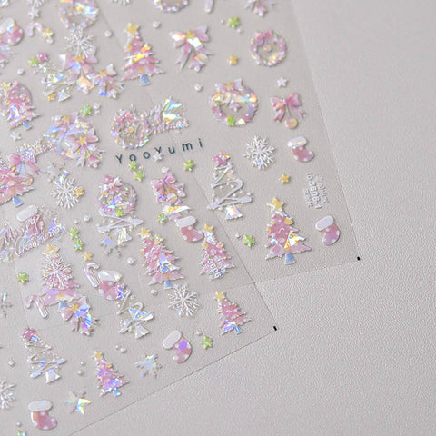 Shiny christmas tree nail stickers
