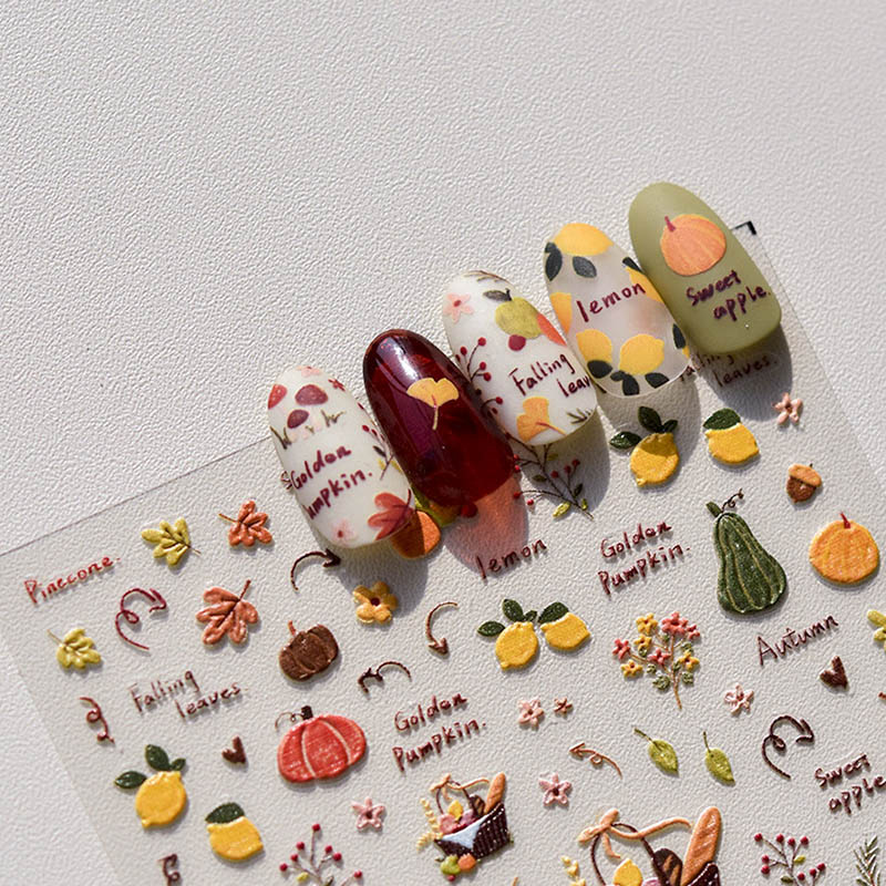 autum nail stickers, nail designs