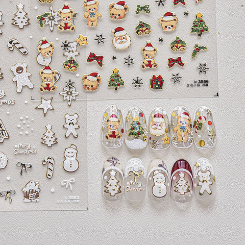 christmas nail stickers, nail designs