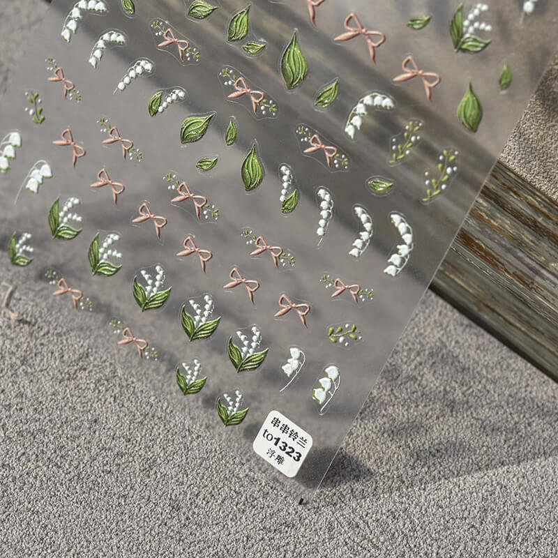 lily of the valley nail stickers