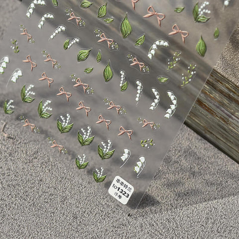 lily of the valley nail stickers