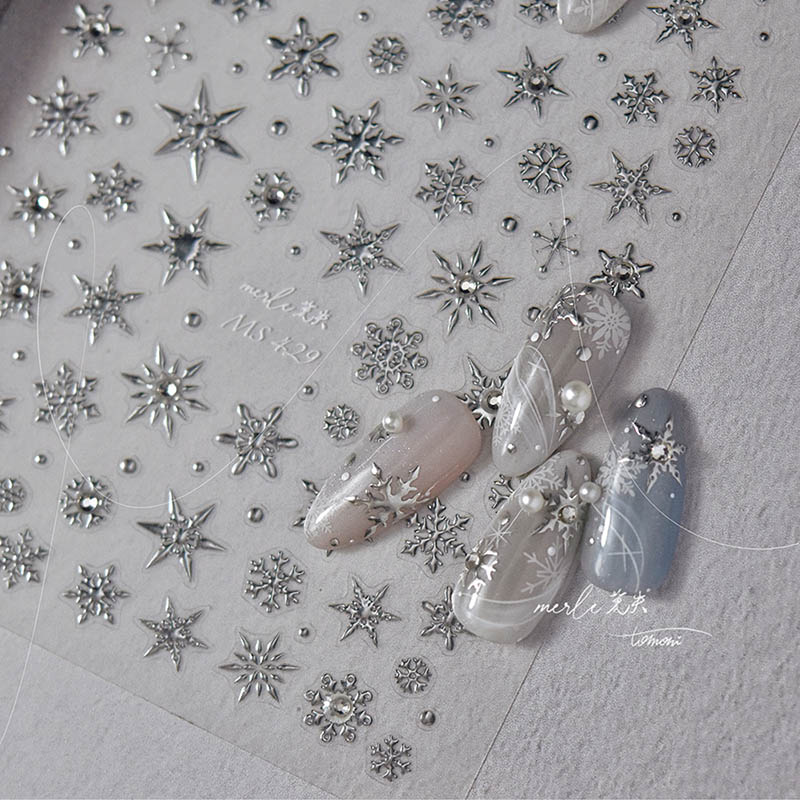 silver snowflake nail sticker