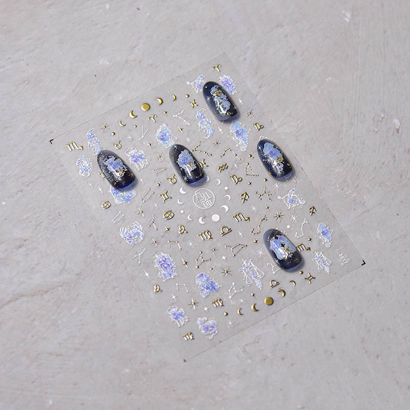 gold constellation symbol and celestial nail sticker